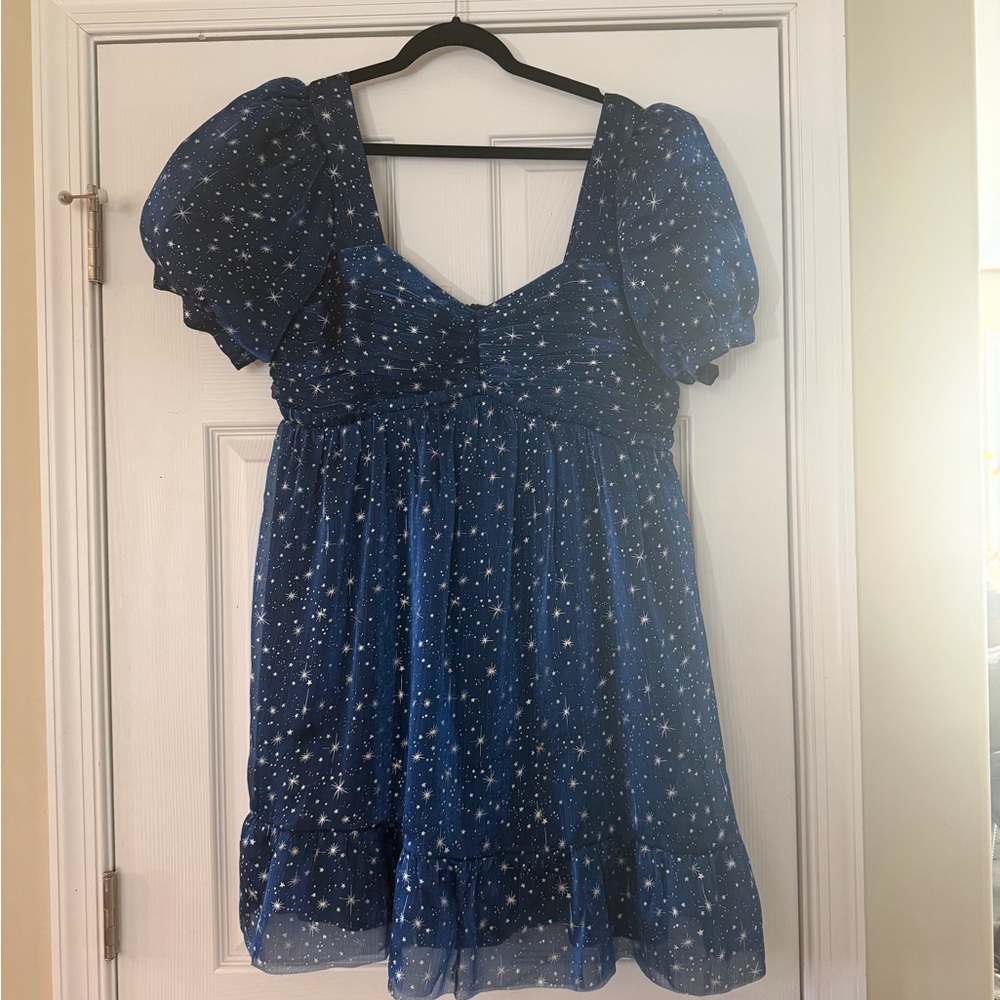 Adelyn Rae Blue Starry Casual Dress